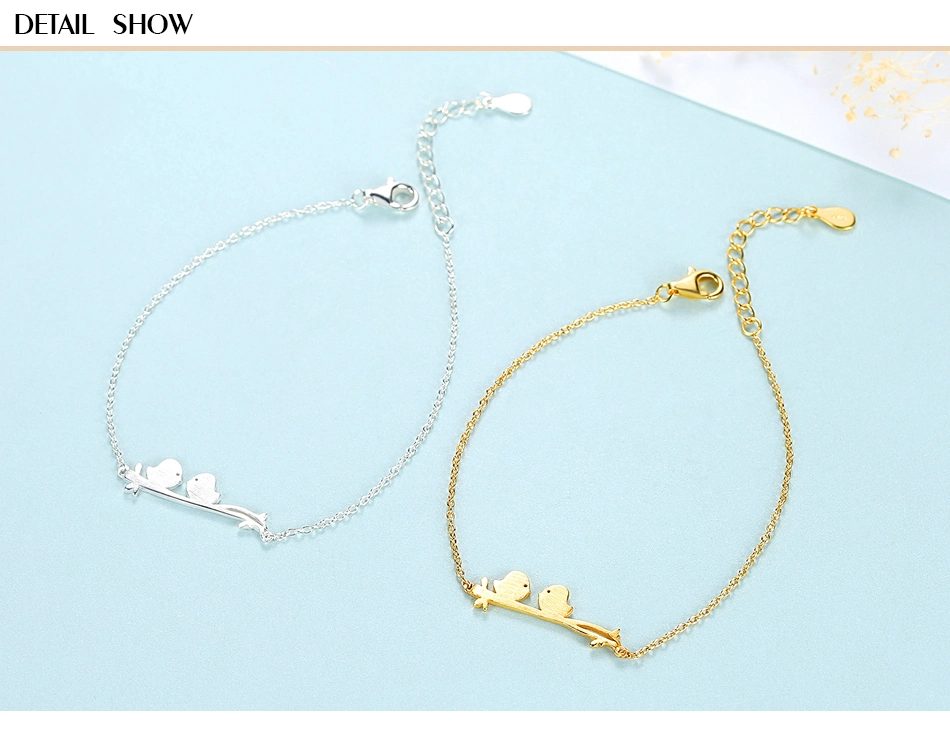 925 Silver Fine Quality Hotsales Girl Double Bird Bracelet