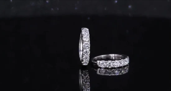 エレガントなパーソナライズされたファッションジュエリーモアッサナイトダイヤモンドリング、925スターリングシルバージュエリー、カップル用婚約指輪