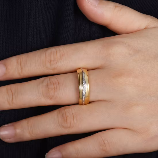 ファッションジュエリー、男性と女性用の18Kゴールドメッキリング、結婚指輪、婚約指輪、カップル向けのユニークなデザイン、925スターリングシルバーファインジュエリーリング