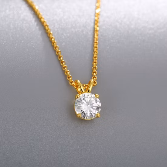 ホット販売ファインジュエリー VVS モアッサナイトペンダント 925 スターリングシルバーダイヤモンドソリティア婚約ネックレス女性