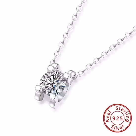 高級ジュエリー シルバー バゲット ダイヤモンド ドロップ ペンダント