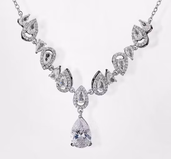 CZ ネックレス ジュエリー セット、結婚式のカップル、ブライダル ジュエリー セット、ブライドメイド ジュエリー セット、ギフト ジュエリー